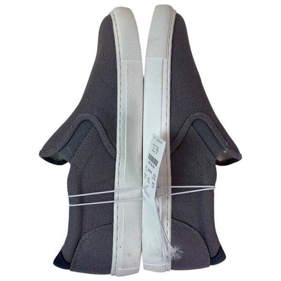 J Crew Mens Explorer Canvas Slip-on Sneaker Sz 8 Gray Coastal Casual Comfortable - Picture 2 of 11